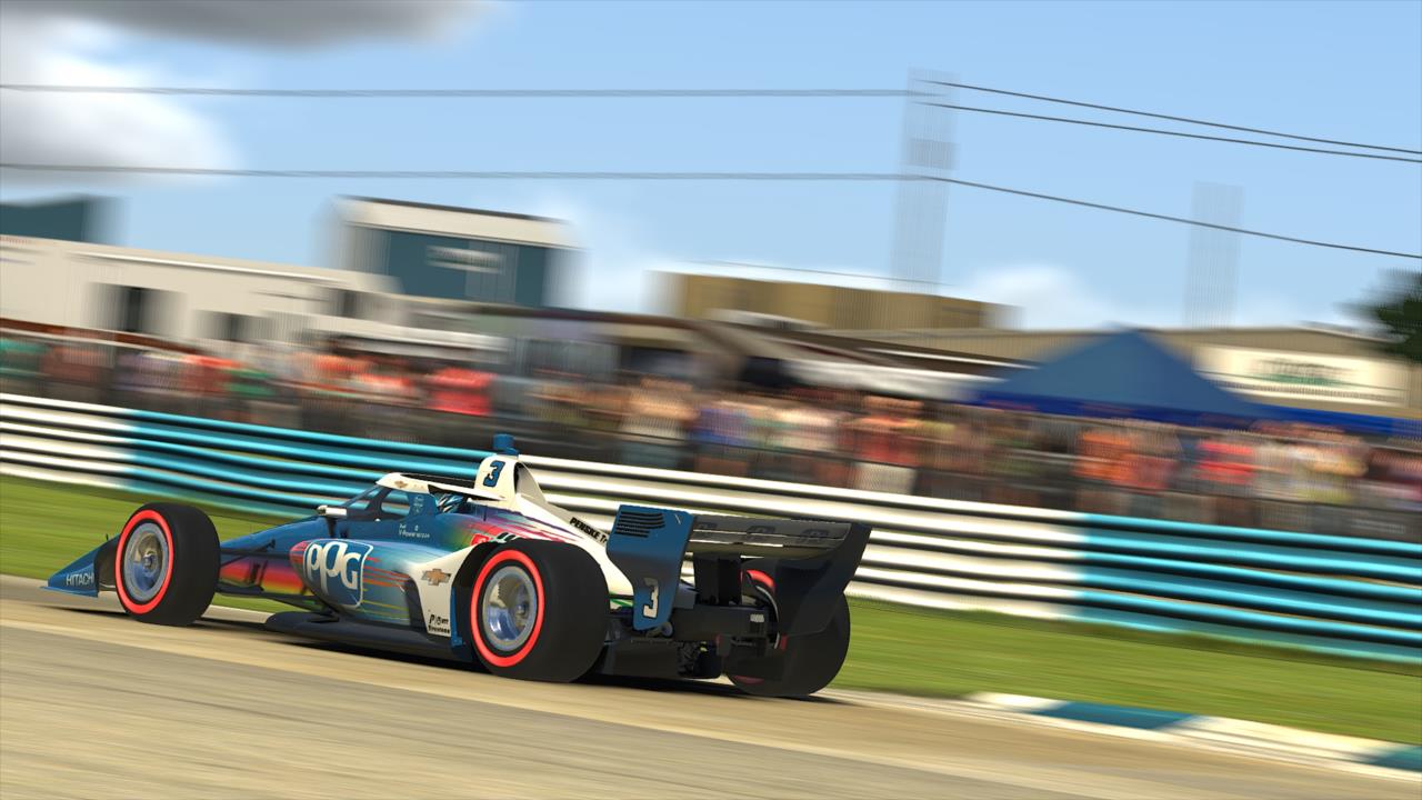 Scott McLaughlin on course during Race 3 of the INDYCAR iRacing Challenge Season 2 at the virtual Sebring International Raceway -- Photo by:  Photo Courtesy of iRacing